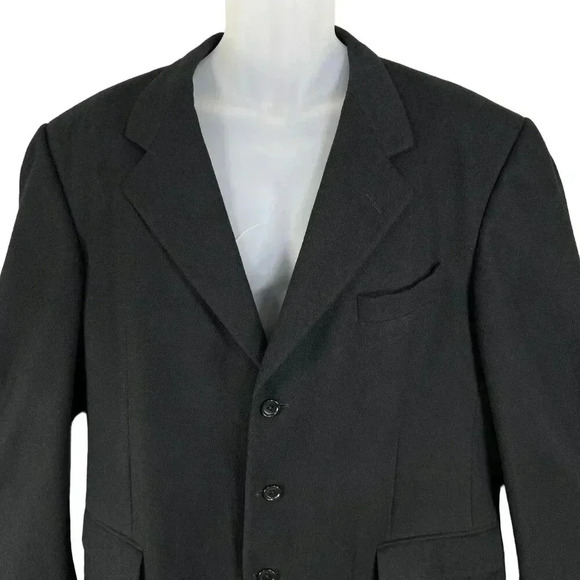 Hickey Freeman Mens 44 Long 100% Cashmere Black Sport Coat Wedding Old Money - Picture 7 of 16